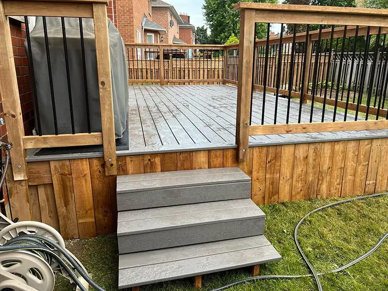 deck with rails deck with rails