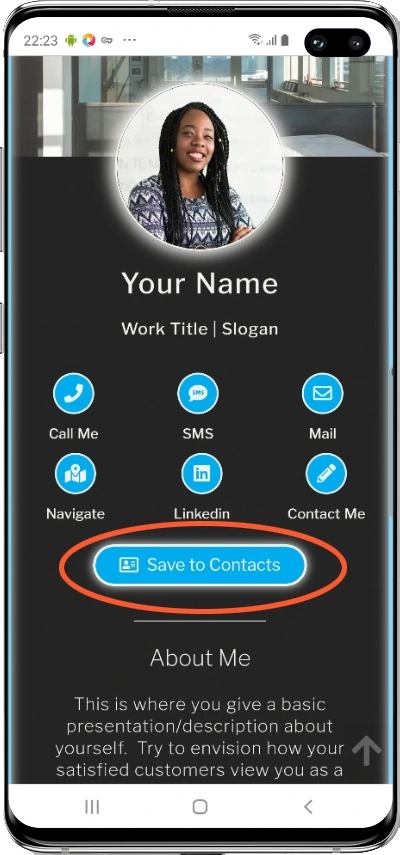 Digital Business Card Save VCF to contacts Android1