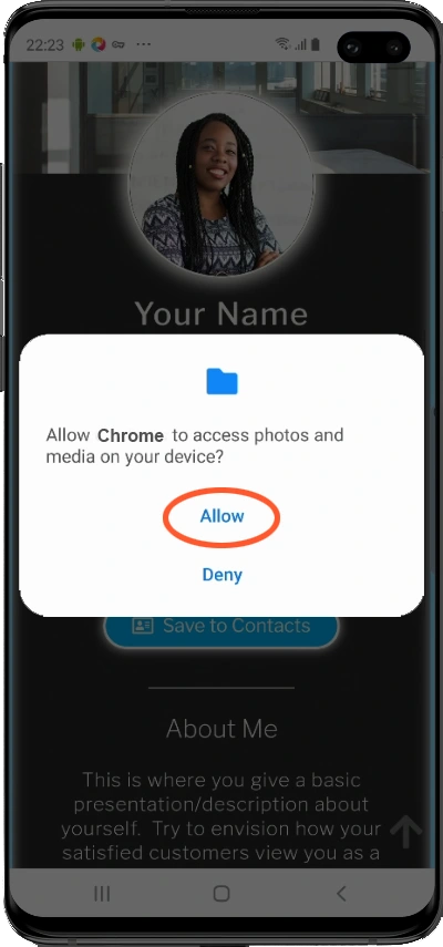 Digital Business Card Save VCF to contacts Android 2