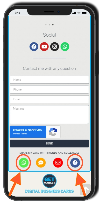 Share Digital Business Card using whatsapp and facebook 1 - Home